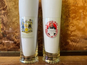 Zestaw: 2 szklanki piwne browary niemieckie