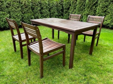 Zestaw ogrodowy drewniany TEAK 4 x krzesło i stół