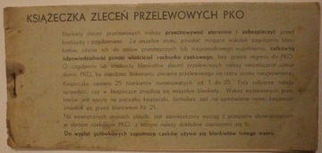 KSIĄŻECZKA ZLECEŃ PRZELEWOWYCH PKO - WARSZAWA