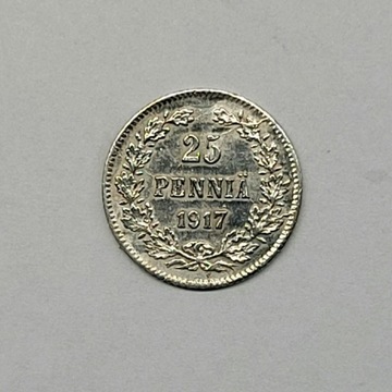 1917 Finlandia srebrnych 25 pennia