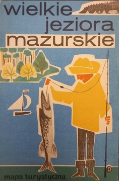 Wielkie jeziora mazurskie 1966 stara mapa turystyc