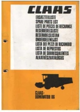 Katalog części kombajn claas Dominator 86