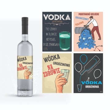 Etykietki na alkohol Wódka Urodzinowa 13szt HIT!!!