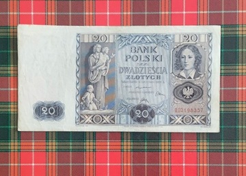 Banknot 20zł 1936r. Seria BD