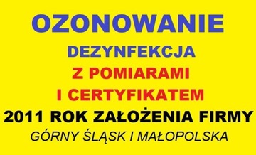 Ozonowanie - dezynfekcja - pomiary i certyfikat *