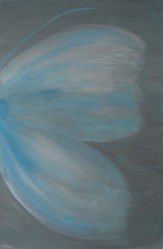 Niebieski obraz akrylowy duży Motyl Ocean Niebo