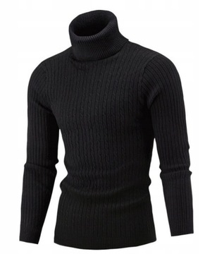 Golf sweter męski czarny XL / XXL