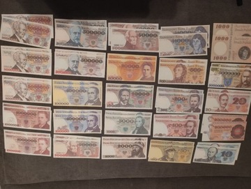 PODWÓJNY ZESTAW banknotów z PRL-u - 50 sztuk