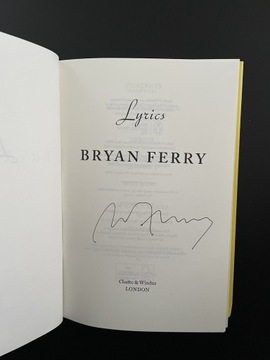 BRYAN FERRY Roxy Music lyrics Książka + autograf! 