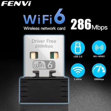 Adapter USB WiFi6, 286Mbps, 2.4GHz