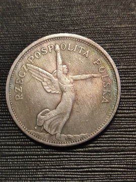 5 złotych 1928 rok anioł Nike Polska wykopki monet