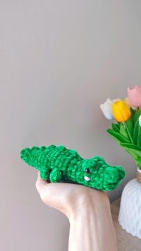 Krokodyl, aligator na szydełku, maskotka handmade