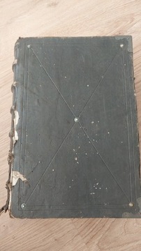 Duża księga Biblia 1719 z rycinami kompletna 