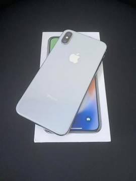 Apple iPhone X  64 GB Silver/Srebrny - Jak nowy !