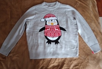 Sweter świąteczny z pingwinkiem