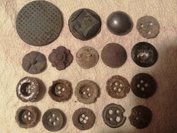 Kolekcja starych guzików 