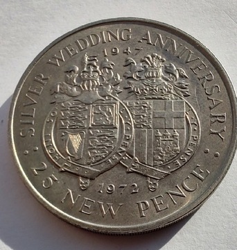 GIBRALTAR 25 Pence 1972 ŁADNA