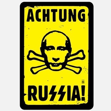 Naklejka Putin Ahtung Russia! 50 x 75 mm