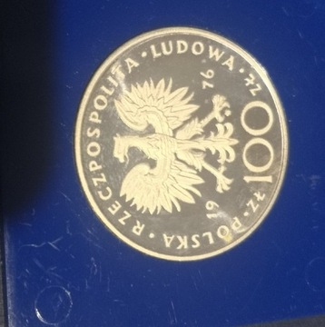 Moneta 100 zł KAZIMIERZ PUŁASKI,EMISJA 1976,AG625 