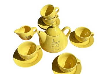 Filiżanki żółte porcelanowe do kawy herbaty 