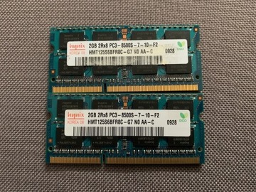 Pamięć RAM 4GB (2x2) DDR3 1066MHz 1,5V