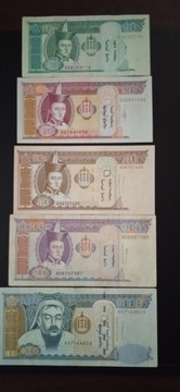 Mongolia zestaw banknotów 