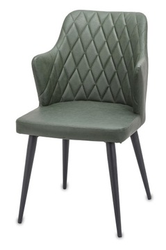 zielone stylowe pikowane krzesło fotel do biurka 138574
