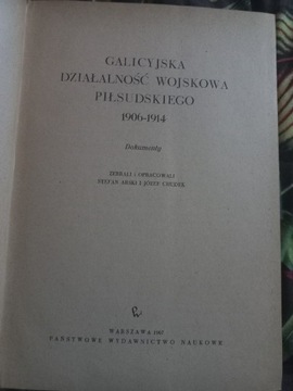 Galicyjska działalność Piłsudskiego - dokumenty