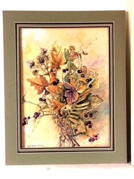 obraz ,akwarela i kredka - 34x44 cm Kwiaty 