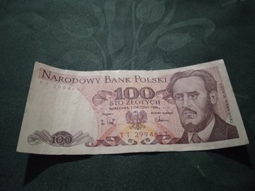Papierowy pieniądz 100 zł 