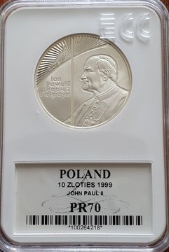 10 zł. Papież Pielgrzym 1999 Gcnpr70