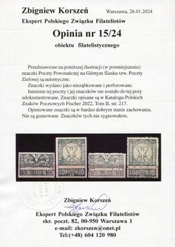 1921 Poczta Zielona Plebiscyt Górny Śląsk