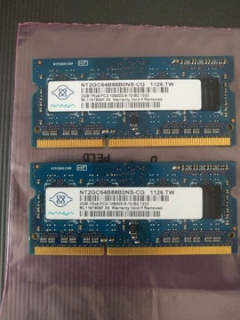 Pamięć DDR3 Nanya 4GB 2x2GB PC3-1333GHz do laptopa
