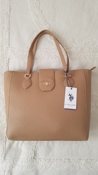 U.S. Polo torba beż shopper laptop