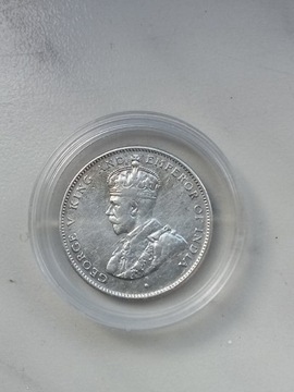 Cejlon 50 Cent 1922 r George V srebro 