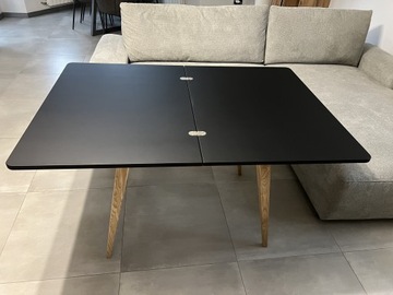 Stół ENVELOPE 90x65cm Rozkładany Jesion Czarny Mat