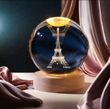 Oświetlona Lampka 3D z Wieżą Eiffla