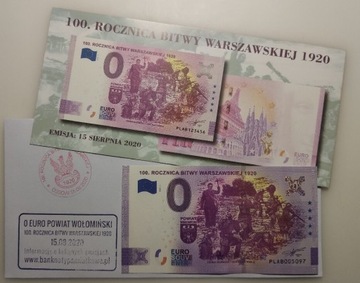 Banknot 0 Euro Rocznica Bitwa Warszawska nr 5097