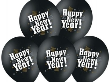 Balony Sylwestrowe - HAPPY NEW YEAR 30cm - 10szt