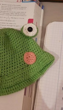 Czapka żabka crochet szydełko handmade zielona