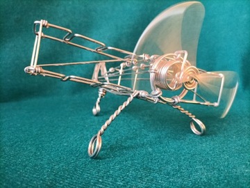 Samolot figurka z drutu prezent dekoracja