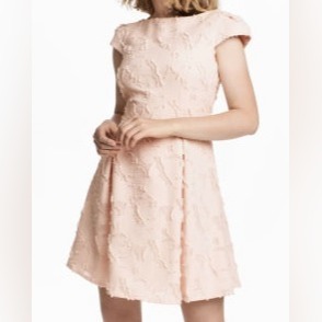 Żakardowa Sukienka H&M Pudrowy róż 34 XS