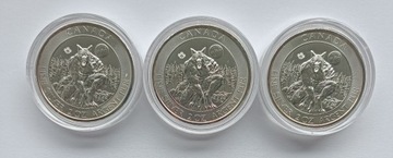 3 x Werewolf Wilkołak Canada 2 Oz Srebro 