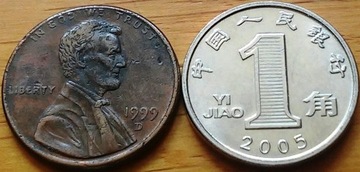 USA,CHINY   -  zestaw 2 monet 
