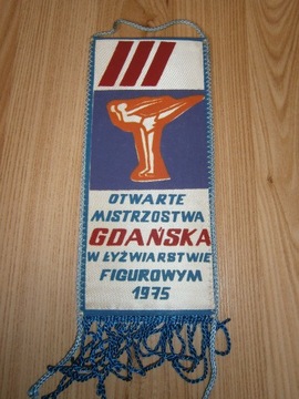 Proporczyk sportowy M. Gdańska łyżwiarstwo 1975