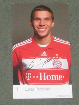 GÓRNIK ! Lukas Podolski (Bayern) NADRUK AUTOGRAFU