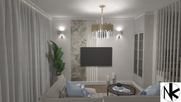 Projekt wnętrza - wizualizacja mieszkania do 50 m2