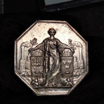 Stary medal Francja 1858 SREBRO 23,1 g