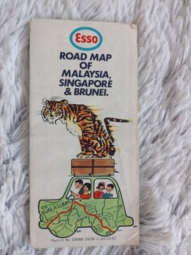 ROAD MAP OF MALAYSIA, SINGAPORE & BRUNEI 1971