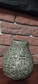 Ceramiczny, zielony wazon